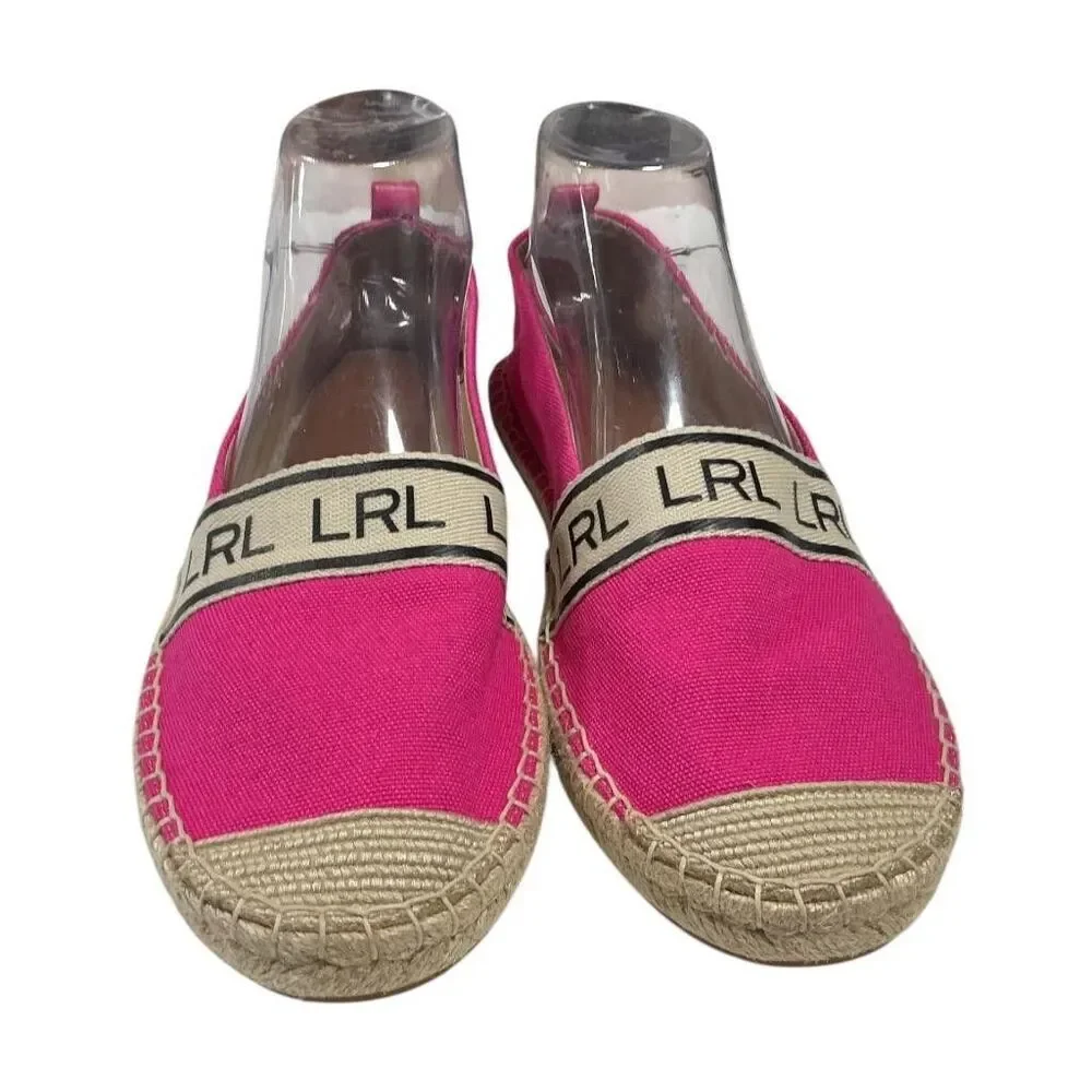 Lauren Ralph Lauren Shoes Women 10 Pink Canvas Caylee Espadrille Slip On Vegan